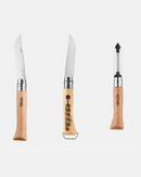  Kit de cuisine nomade Opinel avec 3 couteaux, planche à découper et linge 3 en 1.