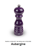 Moulin à poivre Peugeot Paris-rama 18 cm Aubergine, mécanisme en acier haute résistance, mouture réglable, idéal pour poivre noir, blanc, vert ou rouge, fabrication française.