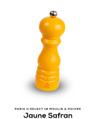 Moulin à poivre Peugeot Paris-rama 18 cm Jaune Safran, mécanisme en acier haute résistance, mouture réglable, idéal pour poivre noir, blanc, vert ou rouge, fabrication française.
