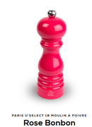 Moulin à poivre Peugeot Paris-rama 18 cm Rose Bonbon, mécanisme en acier haute résistance, mouture réglable, idéal pour poivre noir, blanc, vert ou rouge, fabrication française.