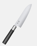 Coffret 3 couteaux Kai Wasabi Black - Couteau de cuisine de 16,5 cm avec manche noir et lame en acier inoxydable.