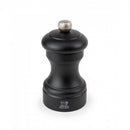 Moulin à poivre Peugeot Bistro noir mat 10 cm avec finition élégante et bouton supérieur en métal.